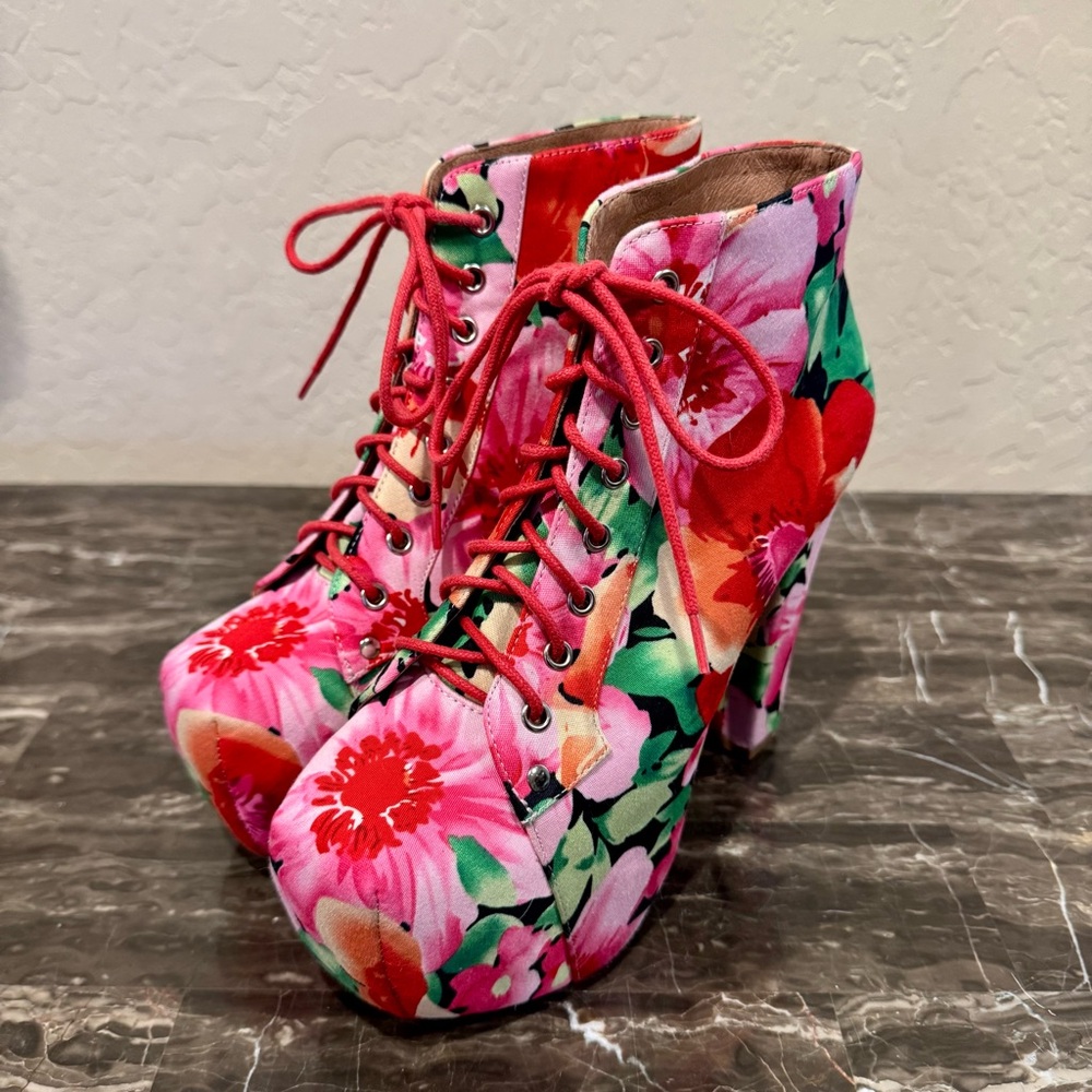 Jeffrey Campbell Lita Flower Platform Booties - Picture 4 of 13